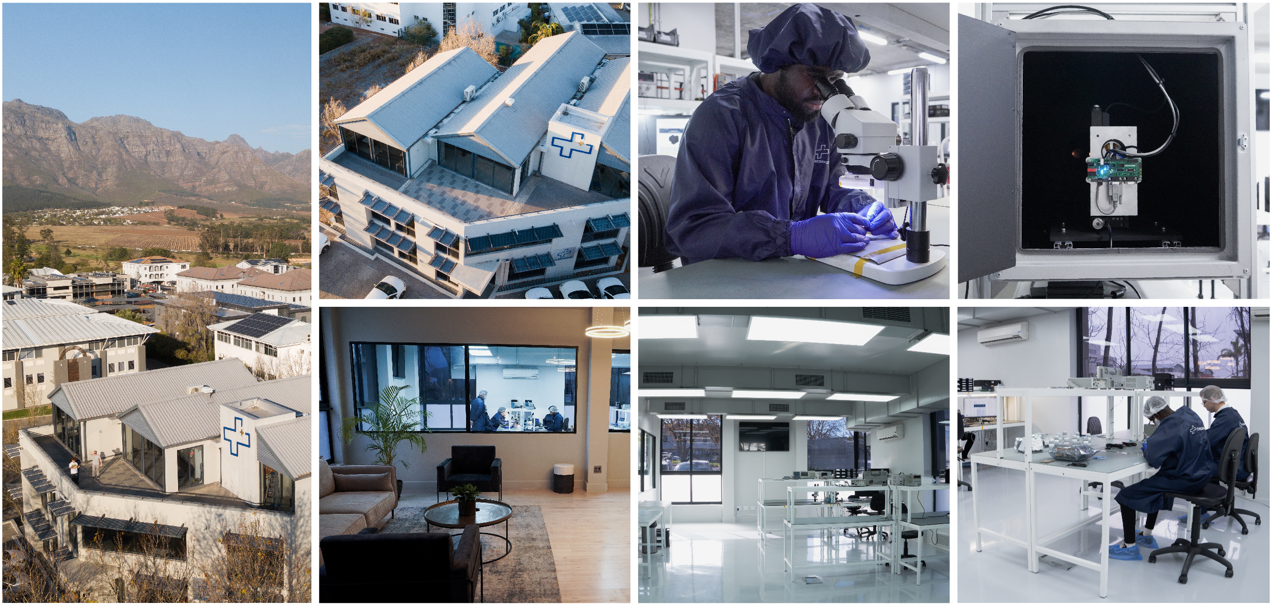 Collage of photos of our new office facilities