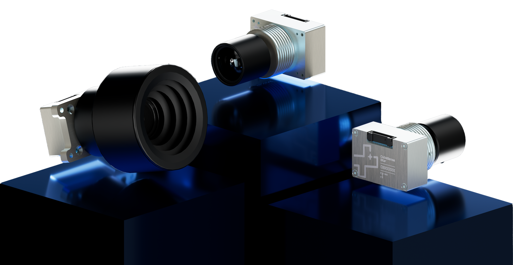 Plint with render of Star Trackers